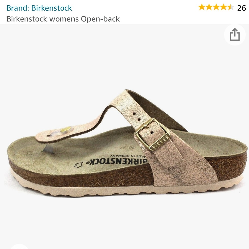 NWT Birkenstock Gizeh Washed Metallic Rose Gold